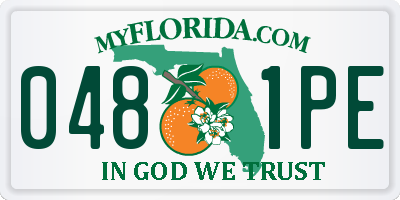 FL license plate 0481PE