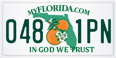 FL license plate 0481PN