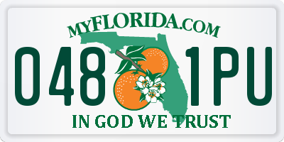 FL license plate 0481PU