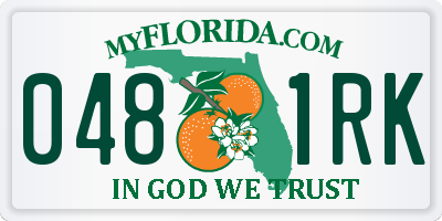 FL license plate 0481RK
