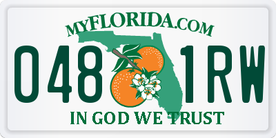 FL license plate 0481RW