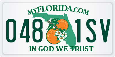 FL license plate 0481SV