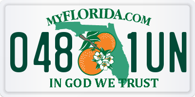 FL license plate 0481UN
