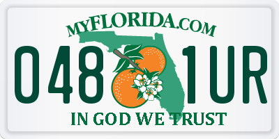 FL license plate 0481UR
