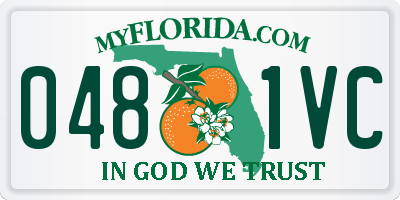 FL license plate 0481VC