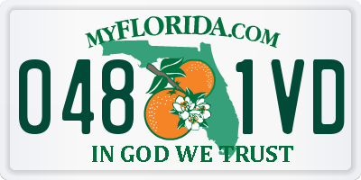 FL license plate 0481VD