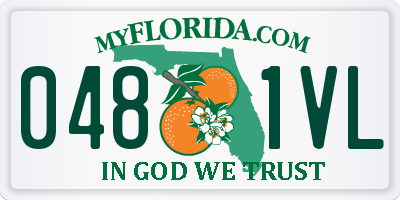 FL license plate 0481VL