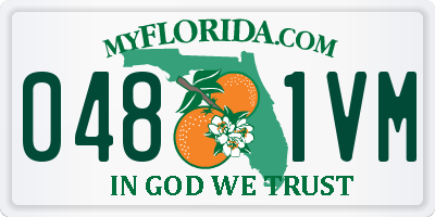 FL license plate 0481VM
