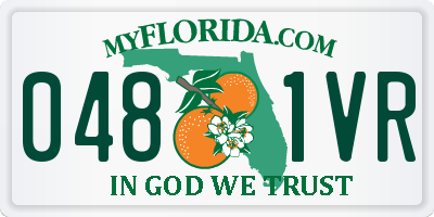 FL license plate 0481VR