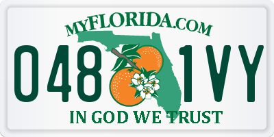 FL license plate 0481VY