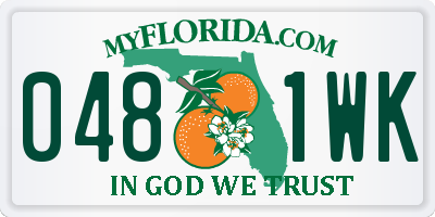 FL license plate 0481WK