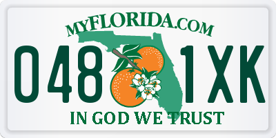 FL license plate 0481XK