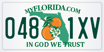 FL license plate 0481XV