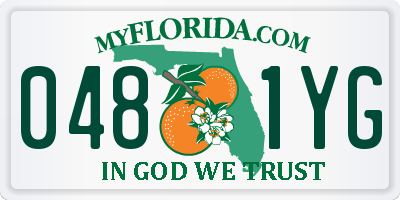 FL license plate 0481YG
