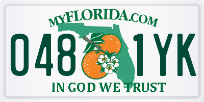 FL license plate 0481YK