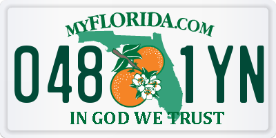 FL license plate 0481YN