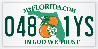 FL license plate 0481YS