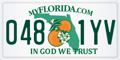 FL license plate 0481YV