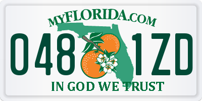 FL license plate 0481ZD