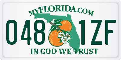 FL license plate 0481ZF