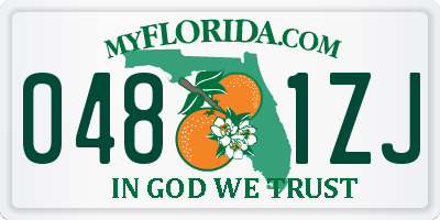 FL license plate 0481ZJ