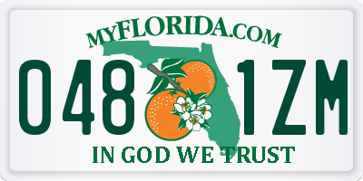 FL license plate 0481ZM