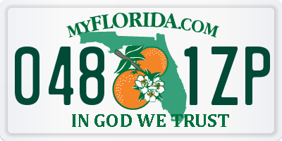 FL license plate 0481ZP