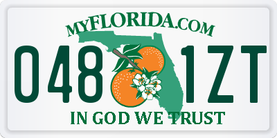 FL license plate 0481ZT