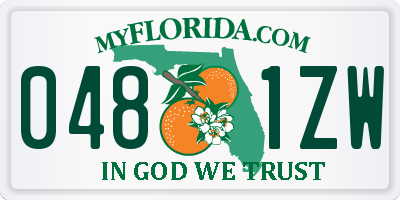 FL license plate 0481ZW