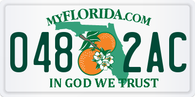 FL license plate 0482AC
