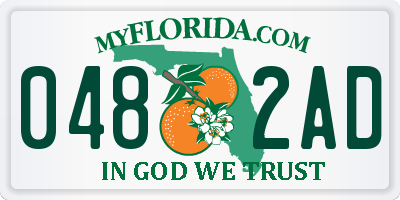FL license plate 0482AD
