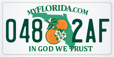 FL license plate 0482AF