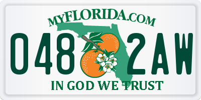 FL license plate 0482AW