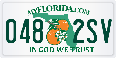FL license plate 0482SV
