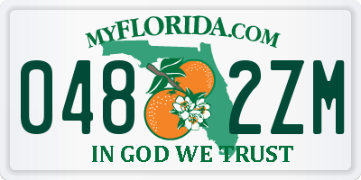 FL license plate 0482ZM