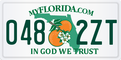 FL license plate 0482ZT