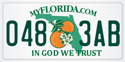 FL license plate 0483AB
