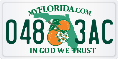 FL license plate 0483AC