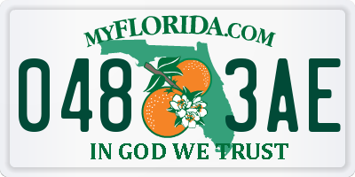 FL license plate 0483AE