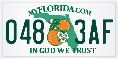 FL license plate 0483AF
