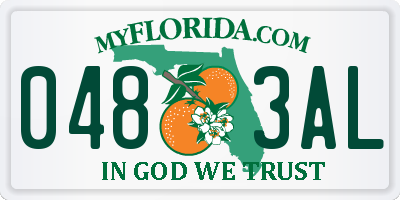 FL license plate 0483AL