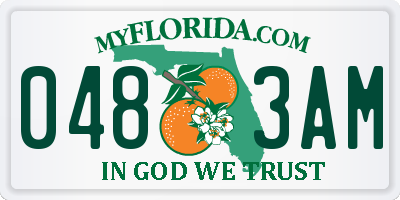 FL license plate 0483AM