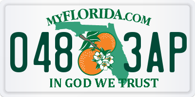 FL license plate 0483AP