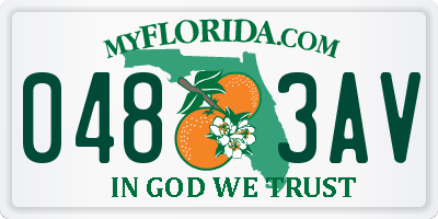 FL license plate 0483AV