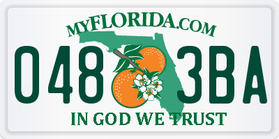 FL license plate 0483BA