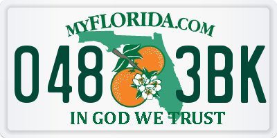 FL license plate 0483BK