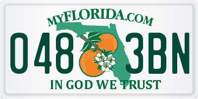 FL license plate 0483BN