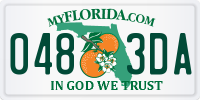 FL license plate 0483DA