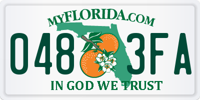 FL license plate 0483FA