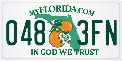 FL license plate 0483FN
